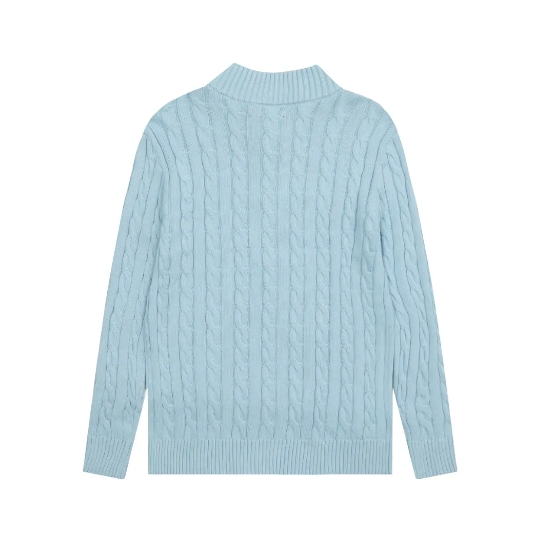 P250 Top quality" Style number: DS014# (not off the shelves all year round) [Ralph Lauren half-zip solid color pony embroidery logo twist knitted sweater] ✅Ralph Lauren half-zip classic basic versatile unisex couple pullover sweater ✅Main supplier platform live broadcast Wholesale entity Replenish when out of stock Not off the shelf ✅ZP quality 1:1 version Scan the code to enter the GF website Counter quality ✅Detailed quality The only one in Guangzhou Imported quality cotton yarn, focusing on high-end, cost-effective, good quality needless to say ✅The version is restored to the original order, the maximum size can be worn up to 200 pounds, loose, comfortable and stress-free ✅The upper body is simple and easy to match, ootd must-have style, good-looking clothes are never picky, a must-have wardrobe recommendation Size: S-XL Color: Navy blue milk white black pure white gray khaki light blue yellow pink olive green red blue label red gold label